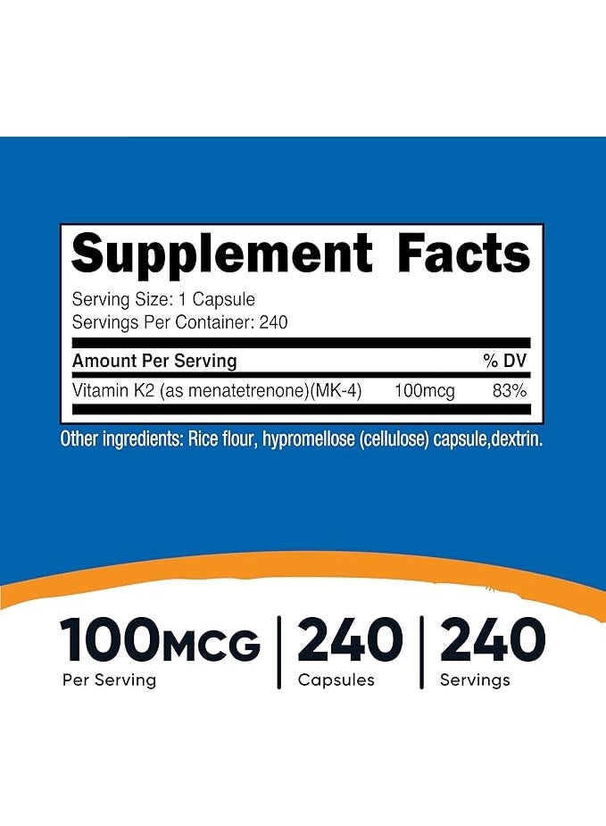 Nutricost, Vitamin K2 MK-4, 100 mcg, 240 Capsules - Image 3